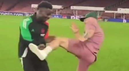 Conor McGregor grapples with Bukayo Saka in bizarre incident at Emirates Stadium