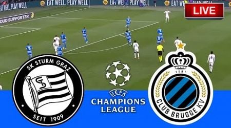 Sturm vs Club Brugge | CHAMPIONS LEAGUE 2024 | Football Live Match Today