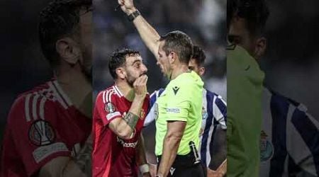 Bruno Fernandes Red Card vs FC Porto vs Manchester United after receiving a second yellow card