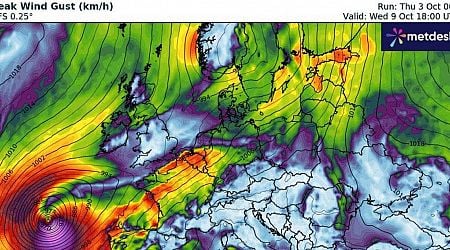 Orange and yellow weather warnings as Hurricane Kirk closes in on Ireland - with stronger winds to come