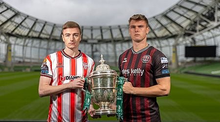 What time and TV channel is Bohemians v Derry City on today in the FAI Cup semi-final?