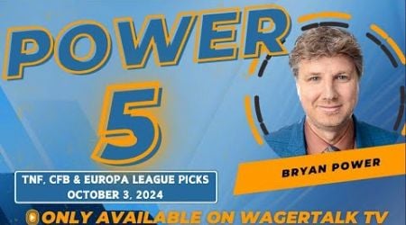 Thursday Night Football Picks | College Football Predictions | Europa League | Power 5 for 10/3/24