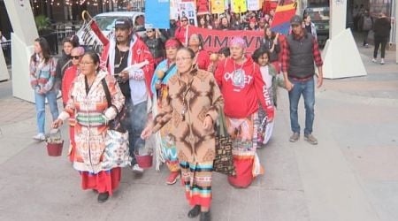 Dozens gather for 21st annual Awo Taan Sisters In Spirit walk and vigil