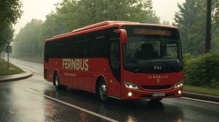 Fernbus Simulator | VDL Futura FHD2 129 | Early Morning Drive - Heavy Rain Poland