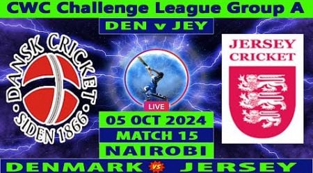 Denmark vs Jersey | DEN vs JEY | 15th Match of CWC Challenge League Group A 2024 | Cricket Info Live