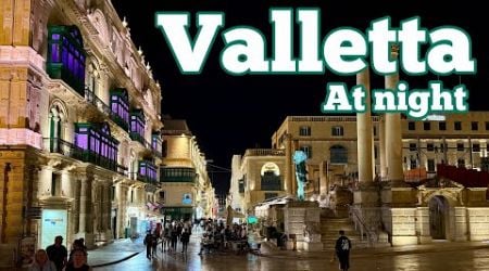 Malta at Night - 16 minutes live walk in Valletta