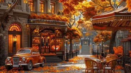 Cozy Fall Coffee Ambience and Morning Jazz - Smooth Jazz Instrumental Music for Relax, Study, Work