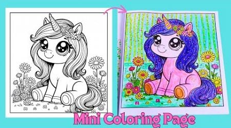 Unicorn &amp; Flowers| Cute Coloring Page | Coloring Fun For Kids #coloringforkids #coloringfun