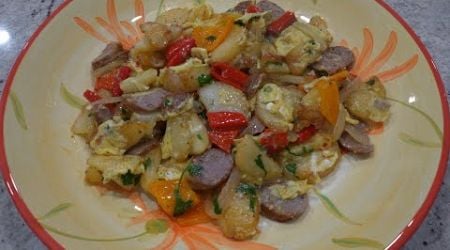 Italian Grandma Makes Fried Potatoes with Eggs (Sausage, Peppers, &amp; Onions)