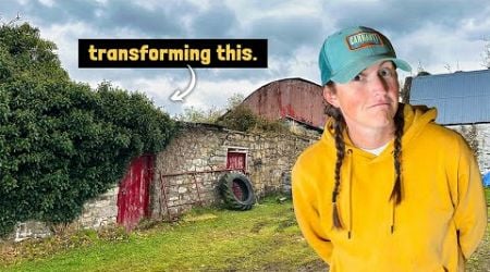 I bodged this - the derelict barn gets a new floor! Traditional Irish cottage renovation.