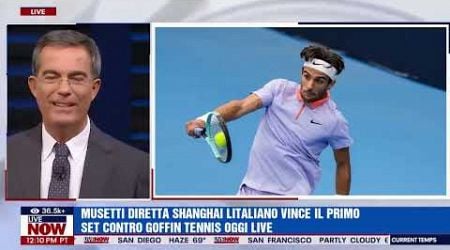 Musetti diretta Shanghai l&#39;italiano vince il primo set contro Goffin Tennis oggi LIVE