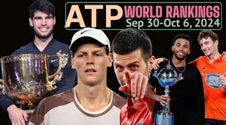 ATP Rankings This Week 2024 September 30. World Top 10 Tennis Players, Alcaraz Wins China Open 2024