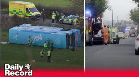 Northern Ireland school bus overturns with children onboard as major incident declared