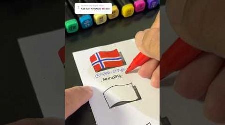 Thank you for comment | Simple draw Norway Flag #art #flag #drawing #viralvideo #norway