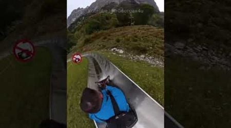 Insane speed on Alpine Slide in Switzerland going wrong on first attempt