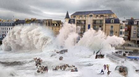 Tragedy in Spain! Hurricane Kirk and giant waves hit Galicia, chaos everywhere