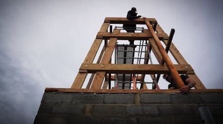 Framing turret windows.