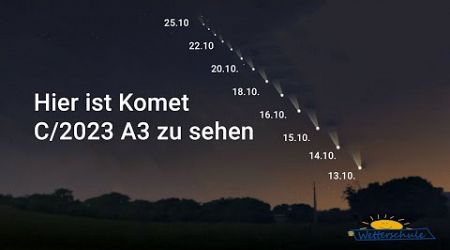 Hier ist Komet C/2023 A3 zu sehen (Tsuchinshan-Atlas)