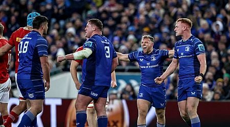 Leinster earn bonus-point win over battered and bruised but characterful Munster