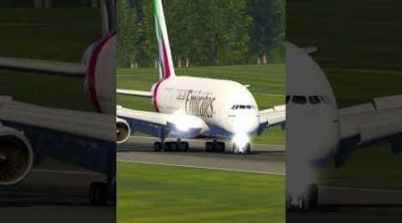 Emirates Aircraft A380 Landing at Luxembourg Airport