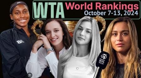 Tennis Rankings WTA World Top 15 Players This Week October 7-13, 2024. China Open Title 4 Coco Gauff