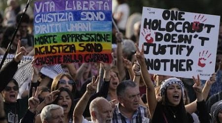 Thousands of protesters in Rome and Lisbon call for ceasefires in Gaza, Lebanon