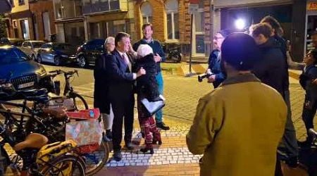 Ontvangst Kris Declercq nadat zijn partij de verkiezingen won in Roeselare.