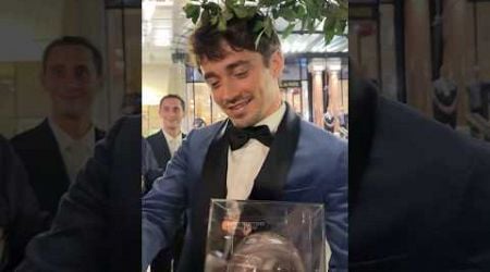 Charles Leclerc Receiving a gift, very kind #foryou #automobile #monaco #ferrari #charlesleclerc