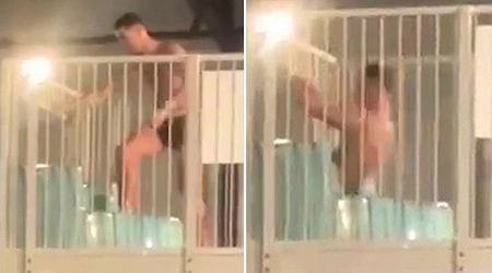 Cristiano Ronaldo spotted on WATER SLIDE in Scottish hotel as fans catch glimpse of Portugal star's workout out in gym