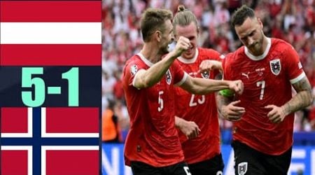 Austria 5-1 Norway Highlights | UEFA Nations League Group Match 2024