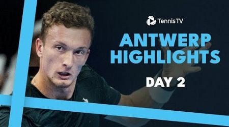 Giron Goes For 100th Win; Lehecka, Bergs &amp; van de Zandschulp Feature | Antwerp 2024 Day 2 Highlights