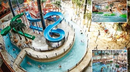 Tropical indoor waterpark a few hours from the UK has secret cave pool and on-site holiday park