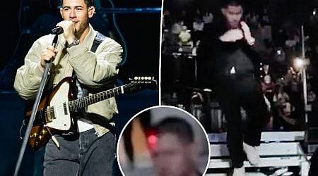 Nick Jonas bolts off stage during Jonas Brothers concert after being pointed with laser