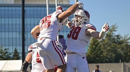 Wisconsin strength and conditioning coach dives in lake after Northwestern win