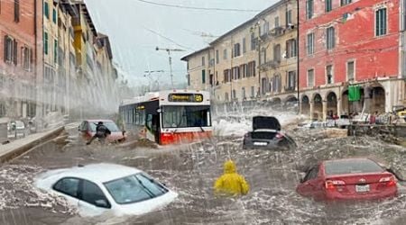 Italy went underwater! Heavy flooding sweeps away cars and people in Catania, Sicily, Europe