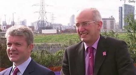 2012: Sir Chris Hoy meets Boris Johnson at Olympic Park site