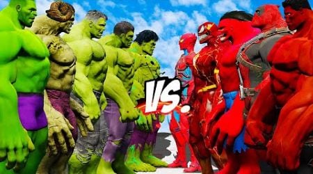 TEAM RED HULK VS TEAM GREEN HULK - EPIC SUPERHEROES WAR