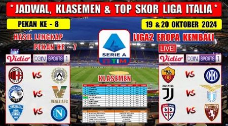 Jadwal Liga Italia 2024 Pekan Ke 8 ~ AS ROMA vs INTER MILAN ~ JUVENTUS vs LAZIO ~ SERIE A 2024