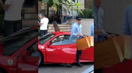 Billionaire couple enjoying luxury shopping in Ferrari #billionaire #monaco #luxury #lifestyle #fyp