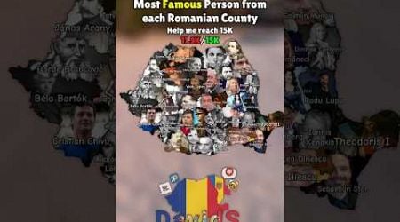 Most FAMOUS person from each Romanian Country #shorts #map #geography #europe #romania #bucharest