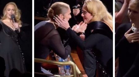 Adele bursts into tears as she spots Celine Dion in the crowd at her Las Vegas concert