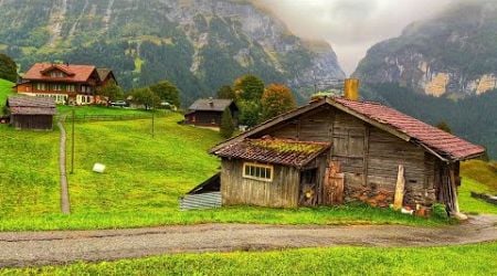 Switzerland Countryside - Rainy walk in Switzerland&#39;s most beautiful villages - rain ambience