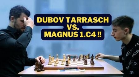 Dubov&#39;s Tarrasch against Magnus Carlsen 1.c4 | World Rapid and Blitz Championship 2019