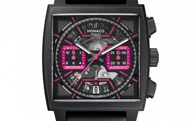 TAG Heuer Unveils Hot Pink Monaco Chronograph Before Vegas F1 Grand Prix