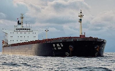 Danish military monitors a Chinese-flagged bulk carrier after undersea data cables were ruptured