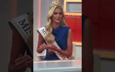 WOW! Newly Crowned Miss Universe 2024 Miss Denmark First TV. Apperance