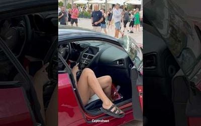 VERY SEXY GIRL ARRIVING IN ASTON MARTIN DBS SUPERLEGGERA #monaco #supercars #shorts #viral #trending