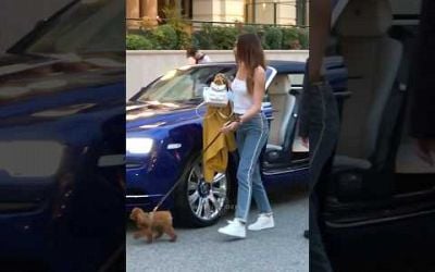 Most famous lady in Monaco getting out her Spectre with puppy #billionaire #monaco #luxury#lifestyle