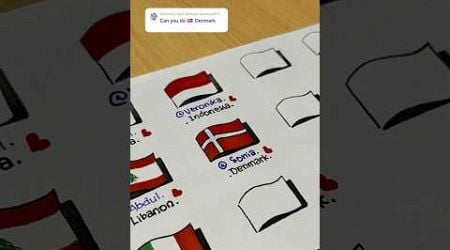 Thank you for comment | Simple draw Denmark Flag #art #flag #drawing #viralvideo #denmark