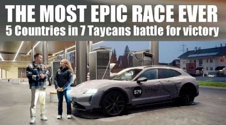 7 Porsche Taycans RACE OVER 1111km ! Norway vs Denmark vs France vs Italy vs Poland